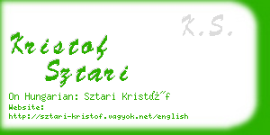 kristof sztari business card